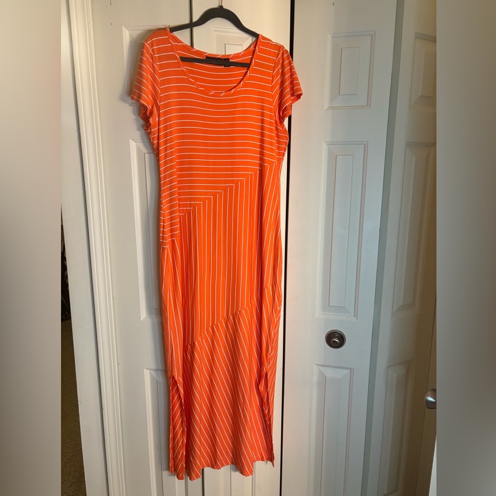 Orange Striped Maxi Dress